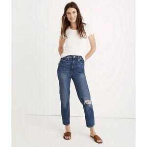 Madewell The Mom Jean Womens 36 Distressed Denim Comfort Stretch Edition